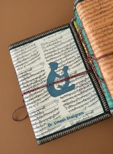 Handmade paper diary with a printed cover